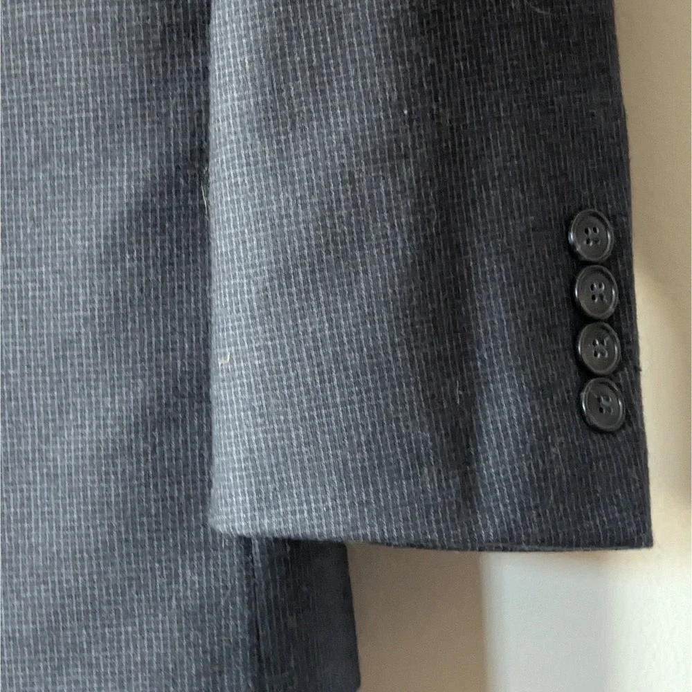 Jos A. Banks 37R Slim Fit Micro Plaid Wool Cashmere Academia‎ Men's Suit Jacket